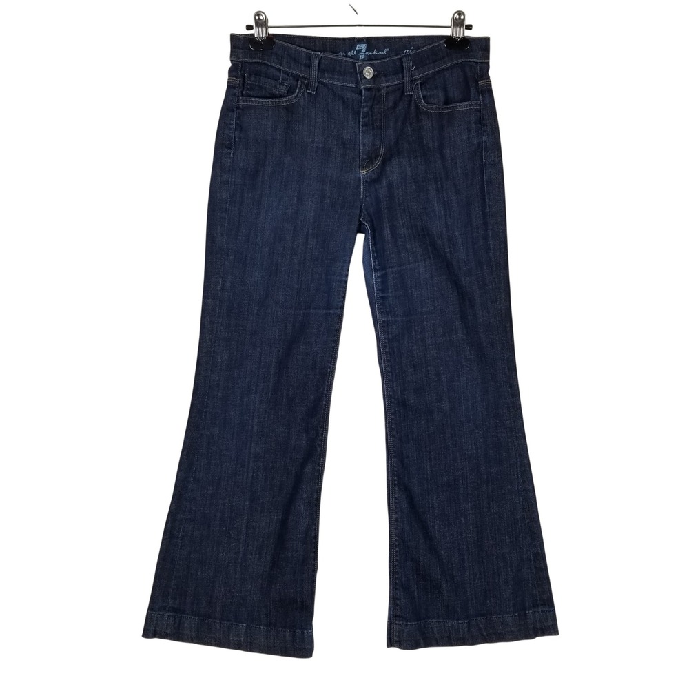 7 For All Mankind Ginger Jeans Women 28 Dark Wash Wide Leg Trouser Stretch